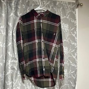 Small Vans green and red flannel